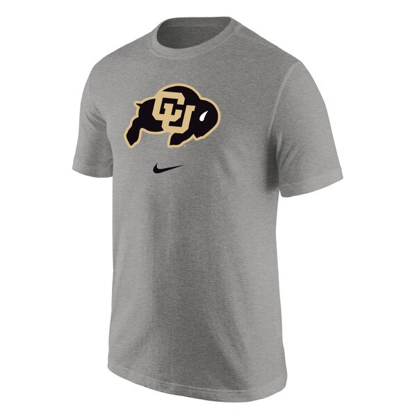 Grey t-shirt with the Cu buffalo logo and nike swoosh underneath.